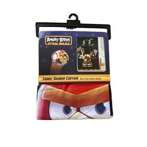 Angry Birds Star Wars Fabric Shower Curtain 70x72 Dark Vader NWT